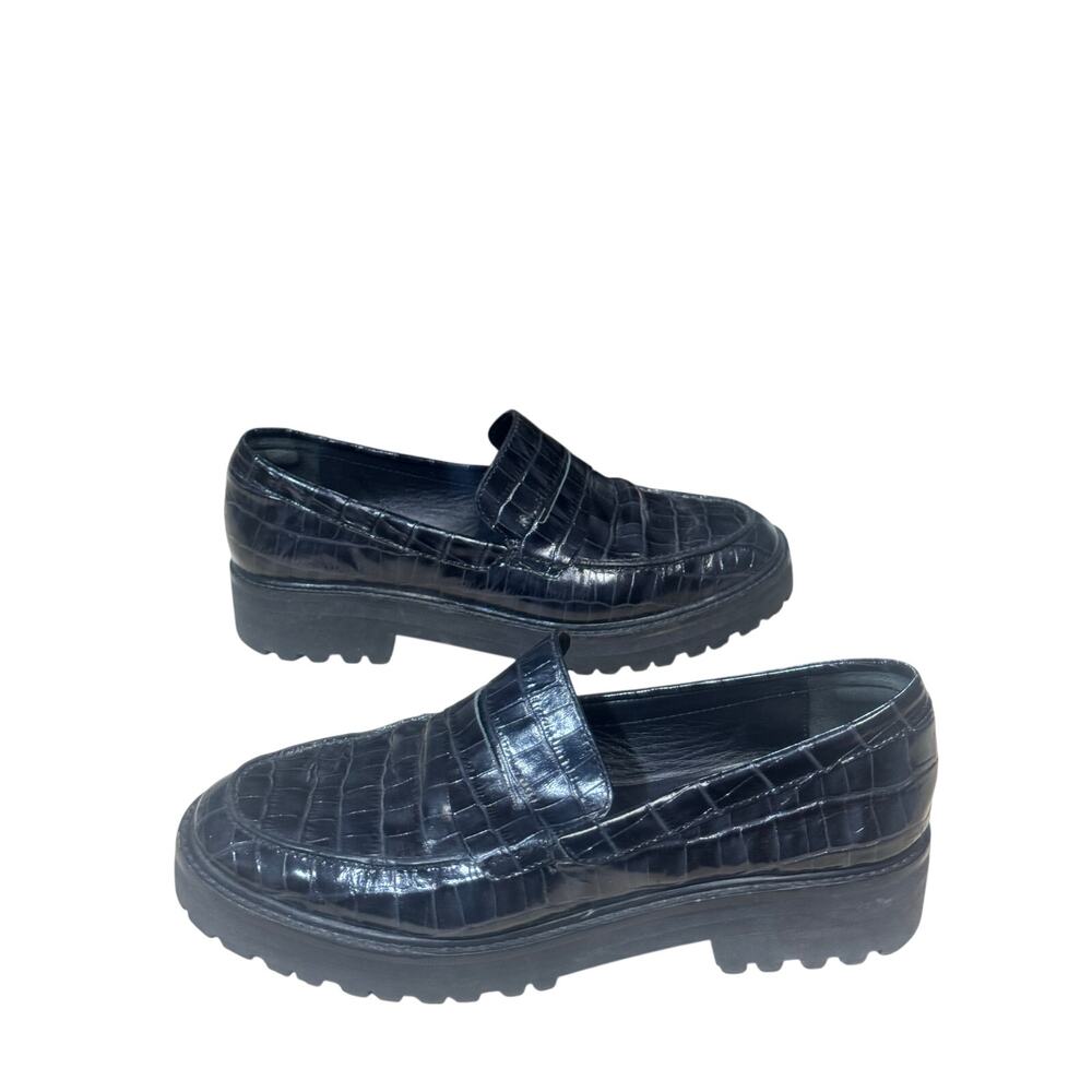 Everlane The Lug Loafer in Black Crocodile Leather  size 10 women's